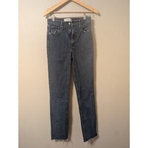 Abercrombie & Fitch Women 90S Straight High Rise Jeans Size 25 Distressed Grunge